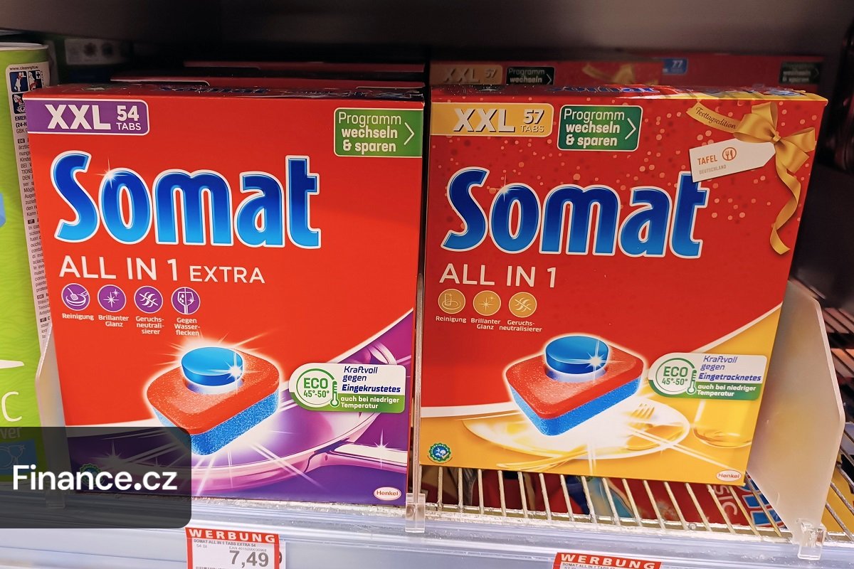 Konec „kupování vzduchu“ ve velkých krabicích? Tablety do myčky Somat v příliš velké krabici za to byly pokutovány