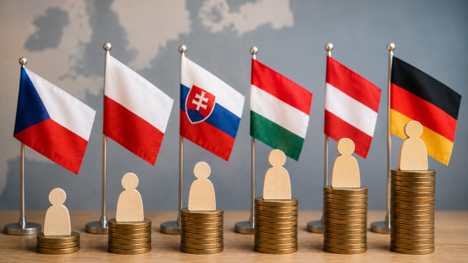 Země střední Evropy a peníze